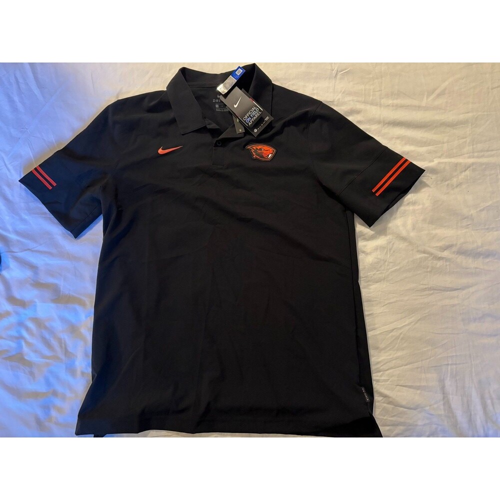 Nike Oregon State Beavers On Field Dri-FIT Flex Polo Men's L NWT Black